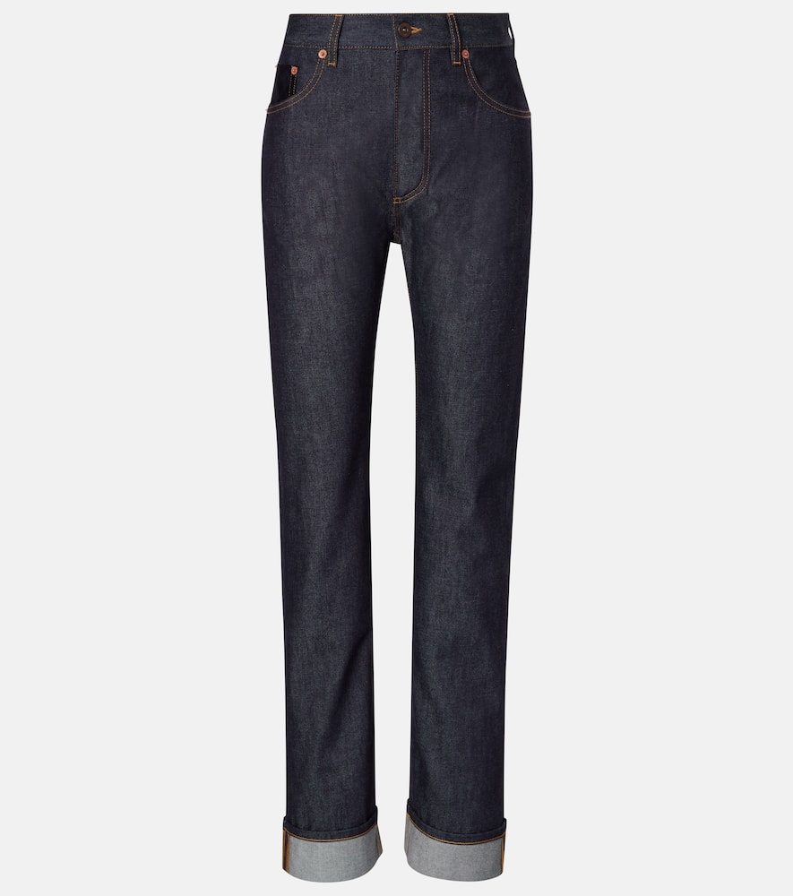 Bottega Veneta Mid-rise Straight Jeans In Blue