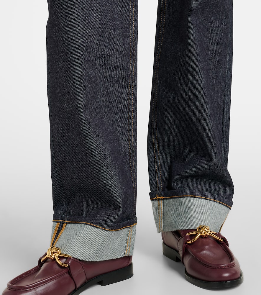 Bottega Veneta Mid-rise Straight Jeans In Blue