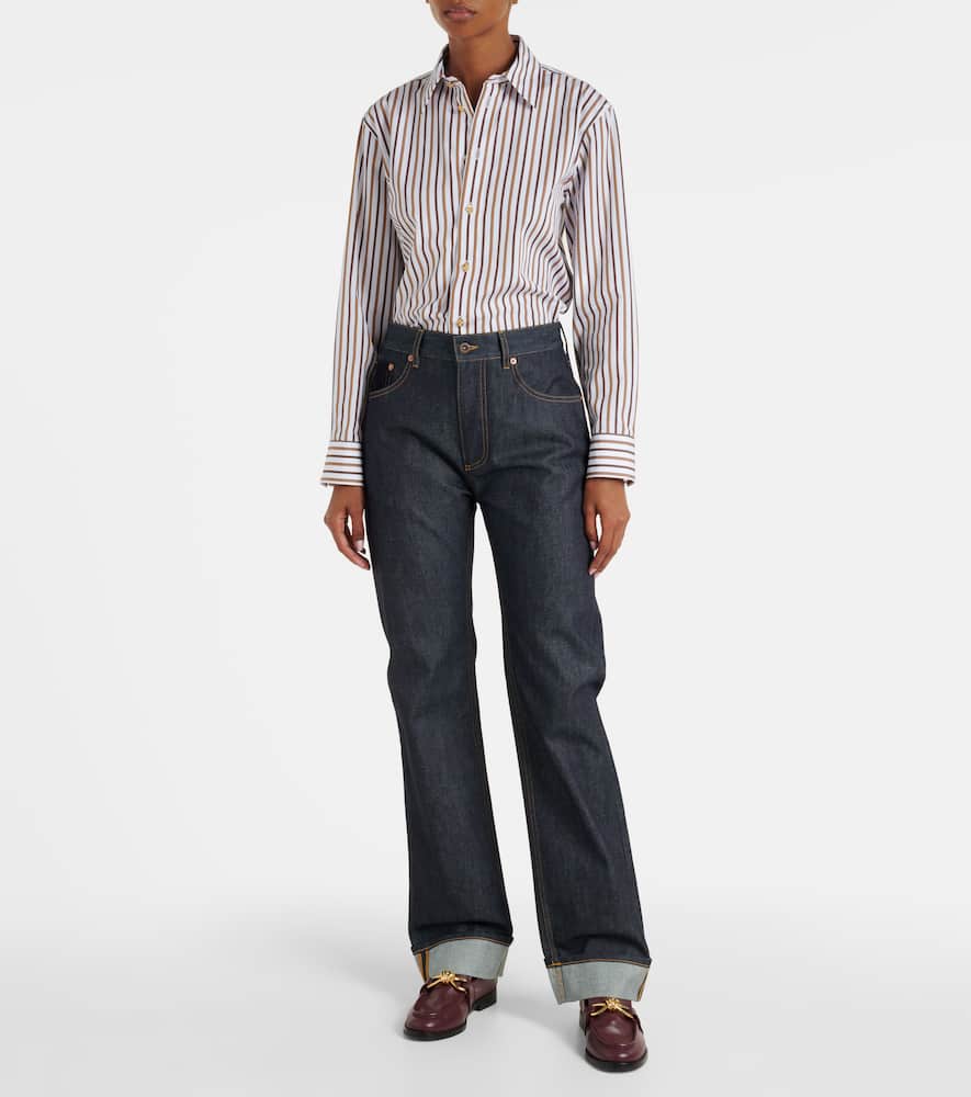 Bottega Veneta Mid-rise Straight Jeans In Blue