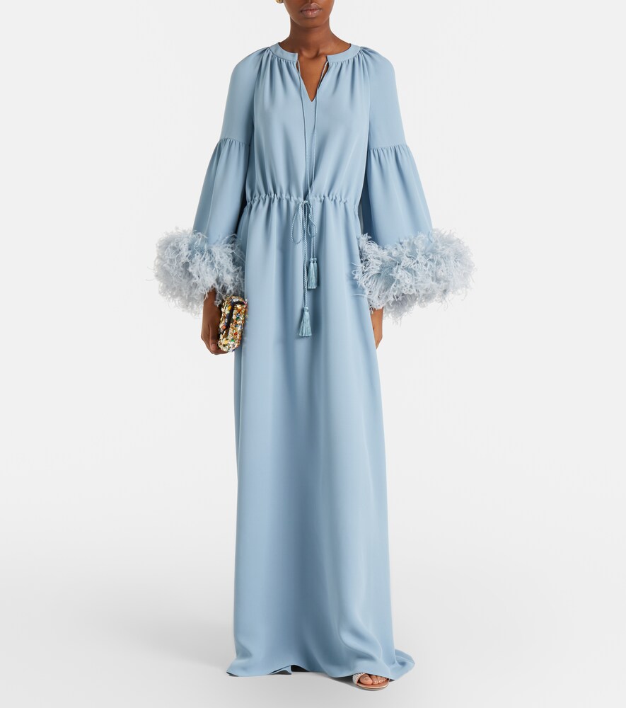 Valentino Cady Couture feather-trimmed gown