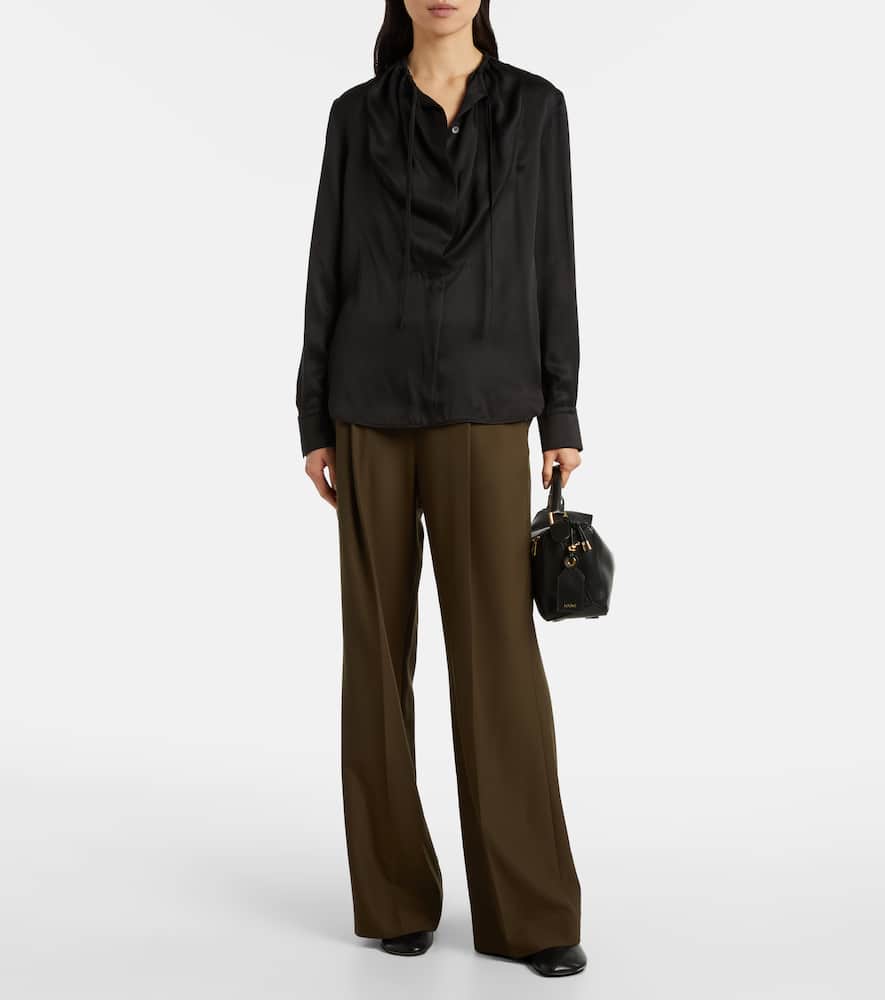 Loewe Silk-blend Satin Blouse In Multi
