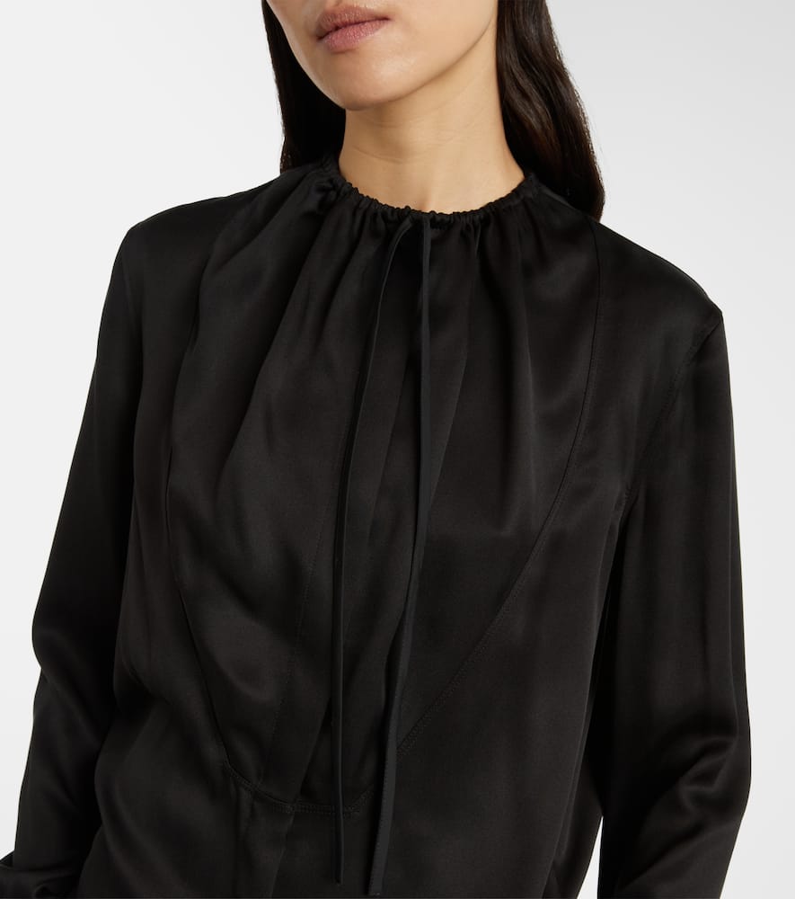 Loewe Silk-blend Satin Blouse In Multi