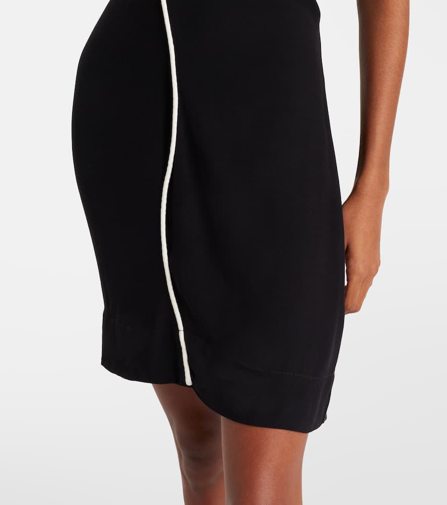 Farm Rio Black And White Flower Sleeveless Mini Dress In Black