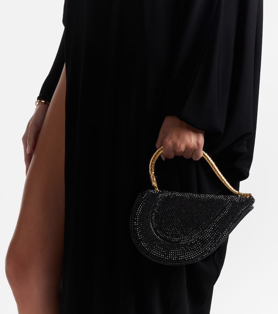 Bvlgari Serpenti Cuore 1968 Small Suede Tote Bag In Black
