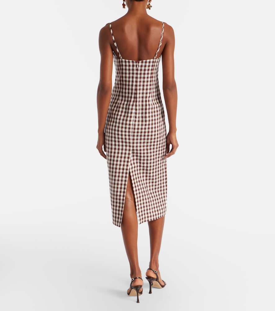  Posse Posse Sadie Gingham Linen Midi Dress 