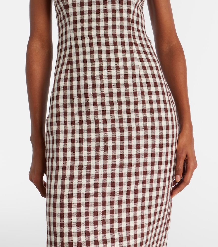  Posse Posse Sadie Gingham Linen Midi Dress 