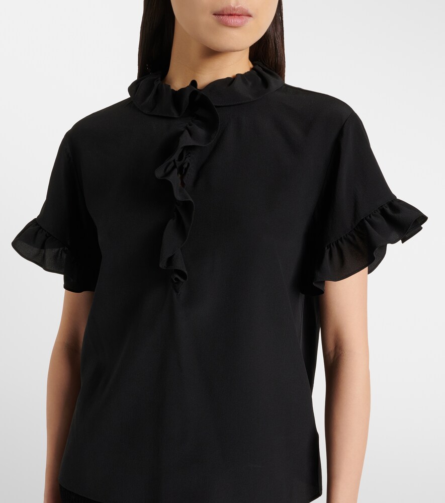 Chloé Ruffled Silk Crêpe De Chine Top