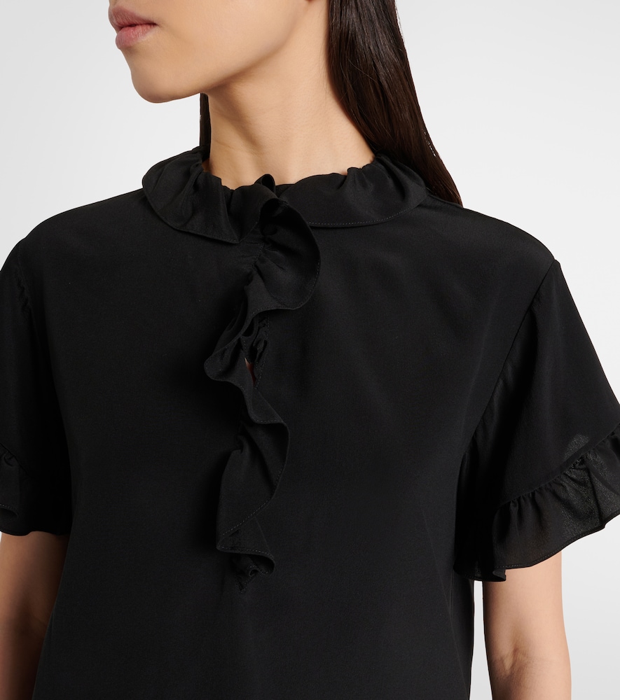  Chloe Chloe Ruffled Silk Crepe De Chine Top 