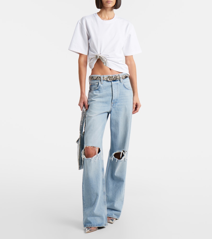 Area Embellished cotton jersey T-shirt