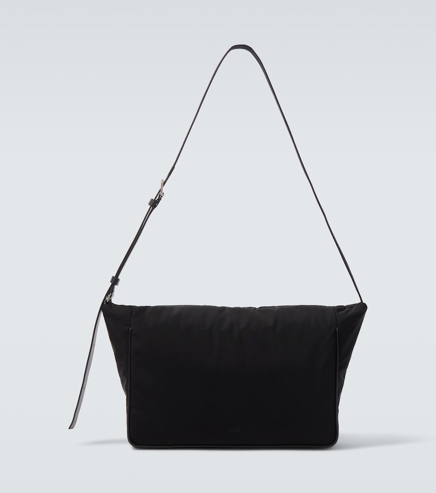 The Row Men's Black Lloyd Leather-Trimmed Shoulder Bag - Mytheresa