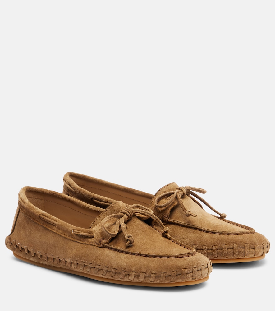 Le Monde Beryl Le Monde Béryl Driver embroidered suede loafers