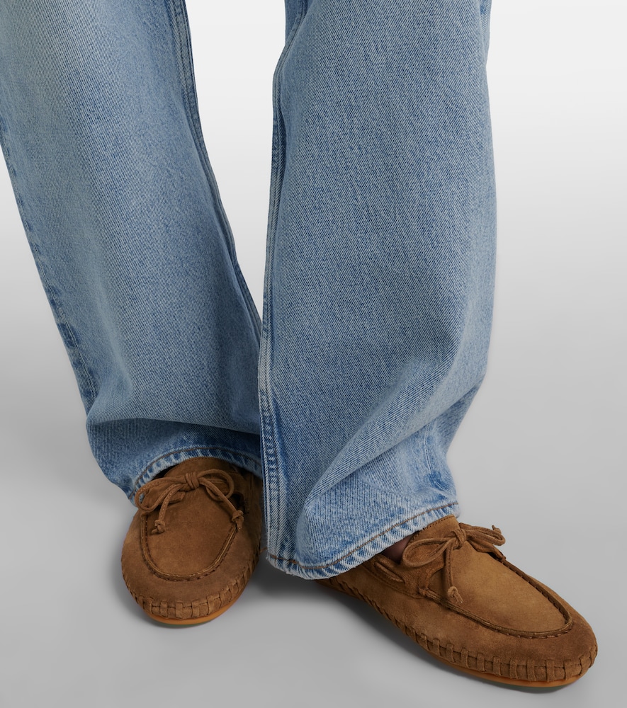 Le Monde Béryl Driver embroidered suede loafers