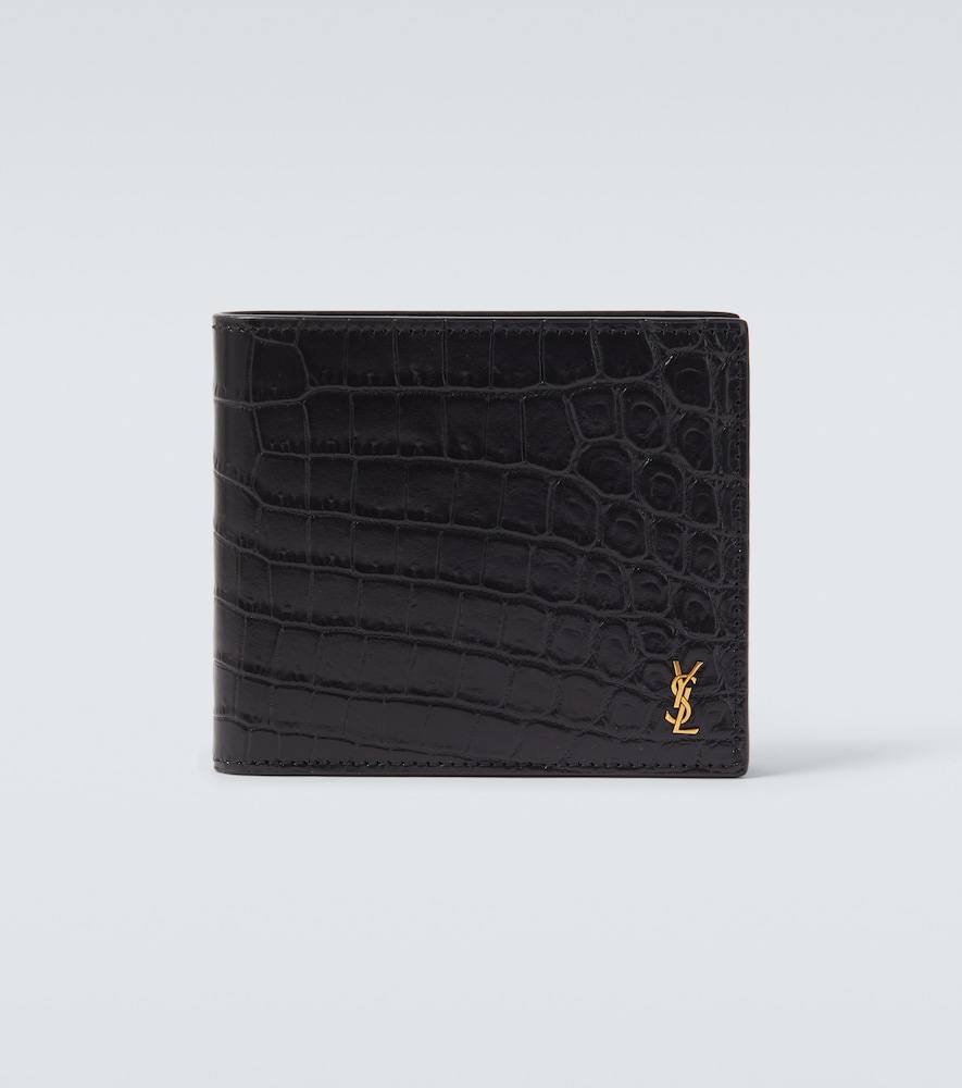 Saint Laurent Croc-effect leather wallet