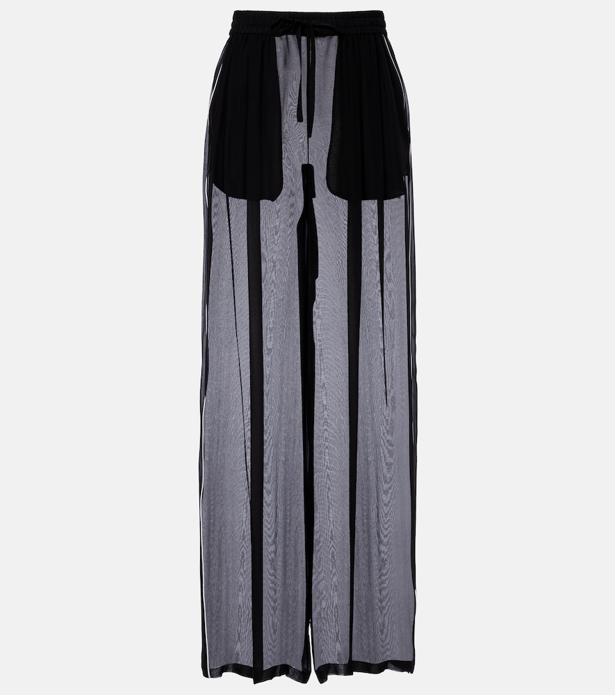 Dolce&Gabbana Donna Pantaloni A Gamba Larga In Seta Nero It Taglia 52- Mytheresa
