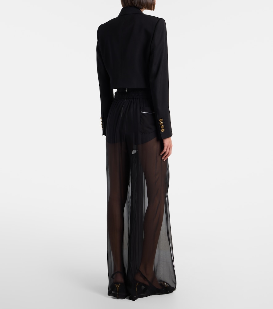  Dolce&gabbana Dolce&gabbana Sheer Silk Wide-leg Pants 