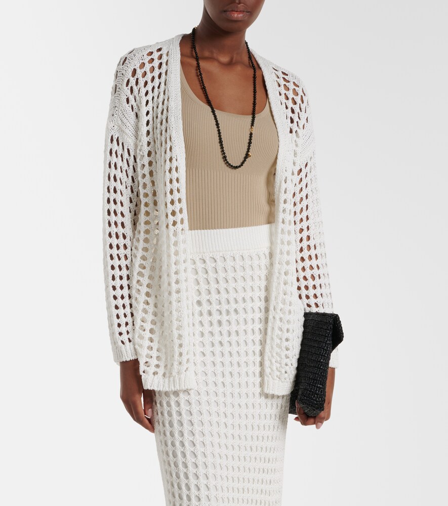Max Mara Gelo open-knit cotton wrap cardigan