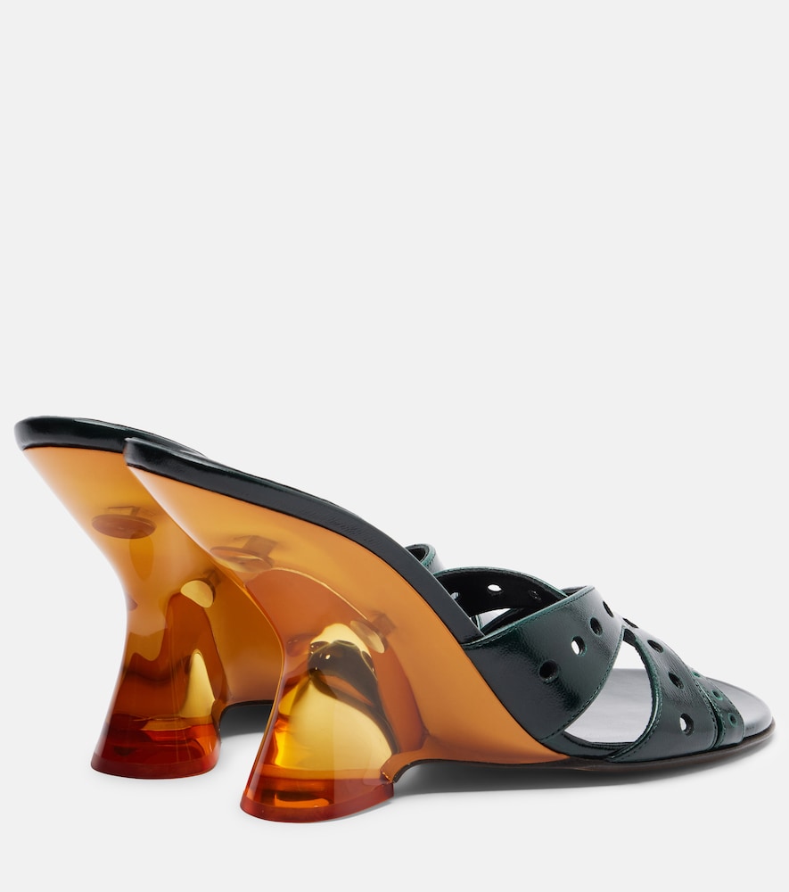  Dries Van Noten Dries Van Noten Patent Leather Wedge Mules 