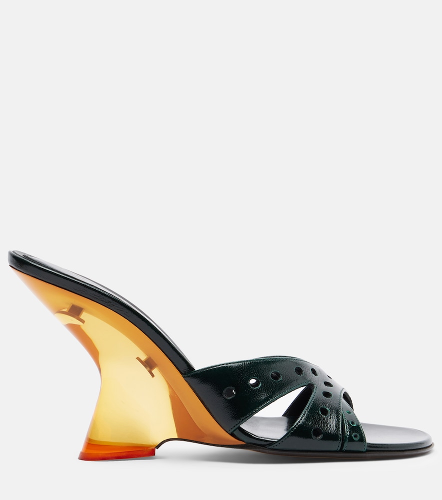  Dries Van Noten Dries Van Noten Patent Leather Wedge Mules 