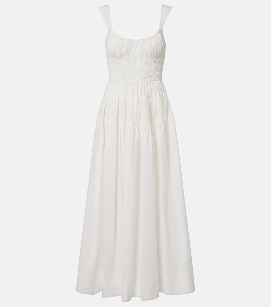 Doen Dôen Clover shirred cotton poplin midi dress