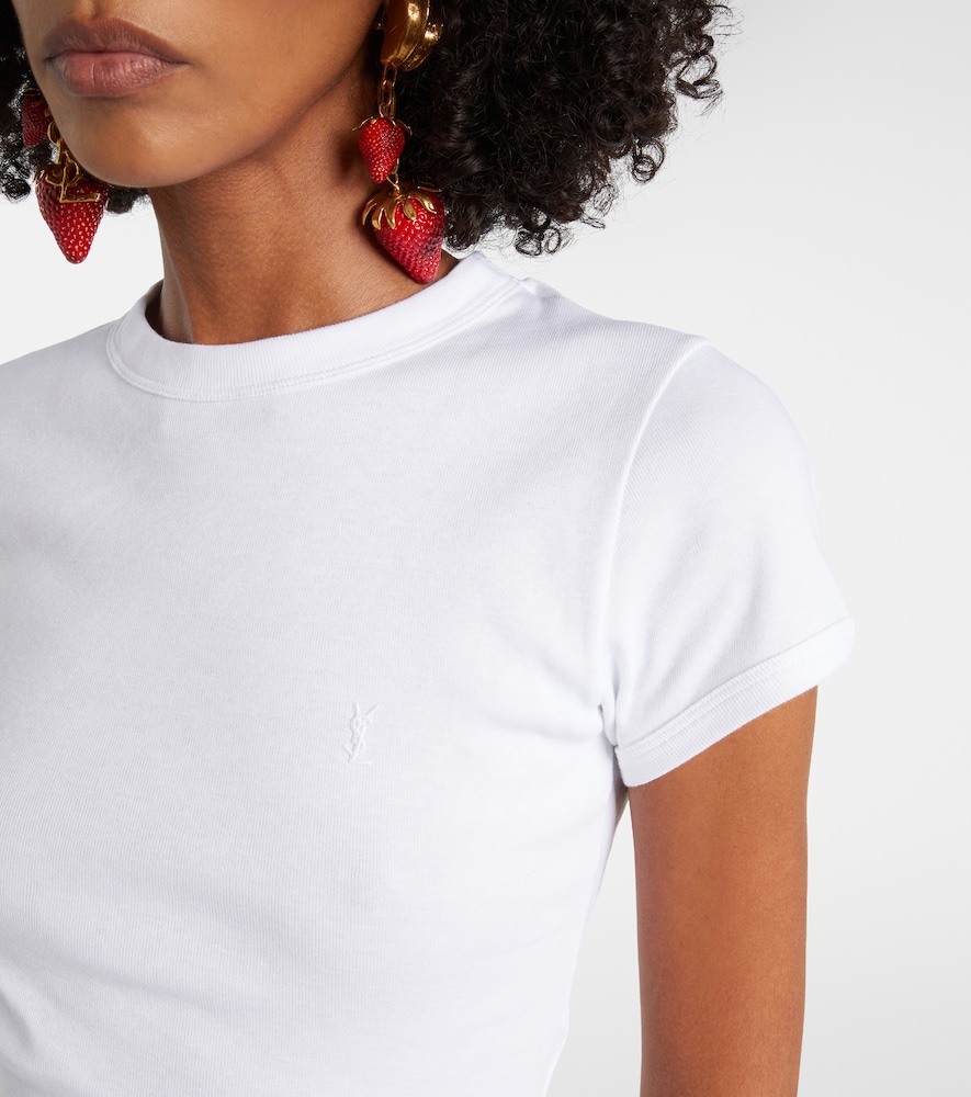 Cassandre Ribbed-Knit Cotton Jersey T-Shirt
