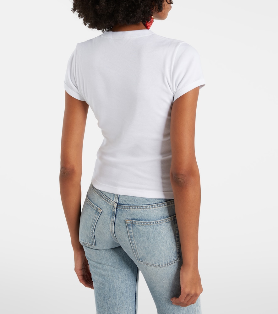 Cassandre Ribbed-Knit Cotton Jersey T-Shirt