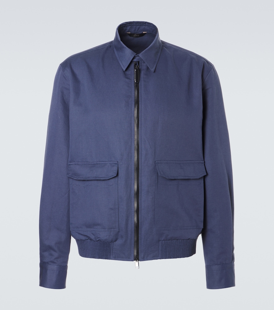 Brioni Linen and cotton blouson jacket