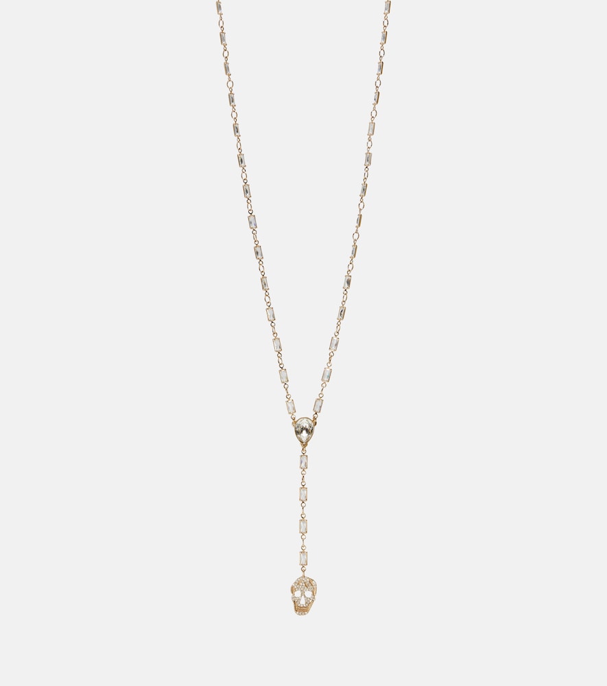 Alexander Mcqueen Crystal-embellished Necklace In Gold