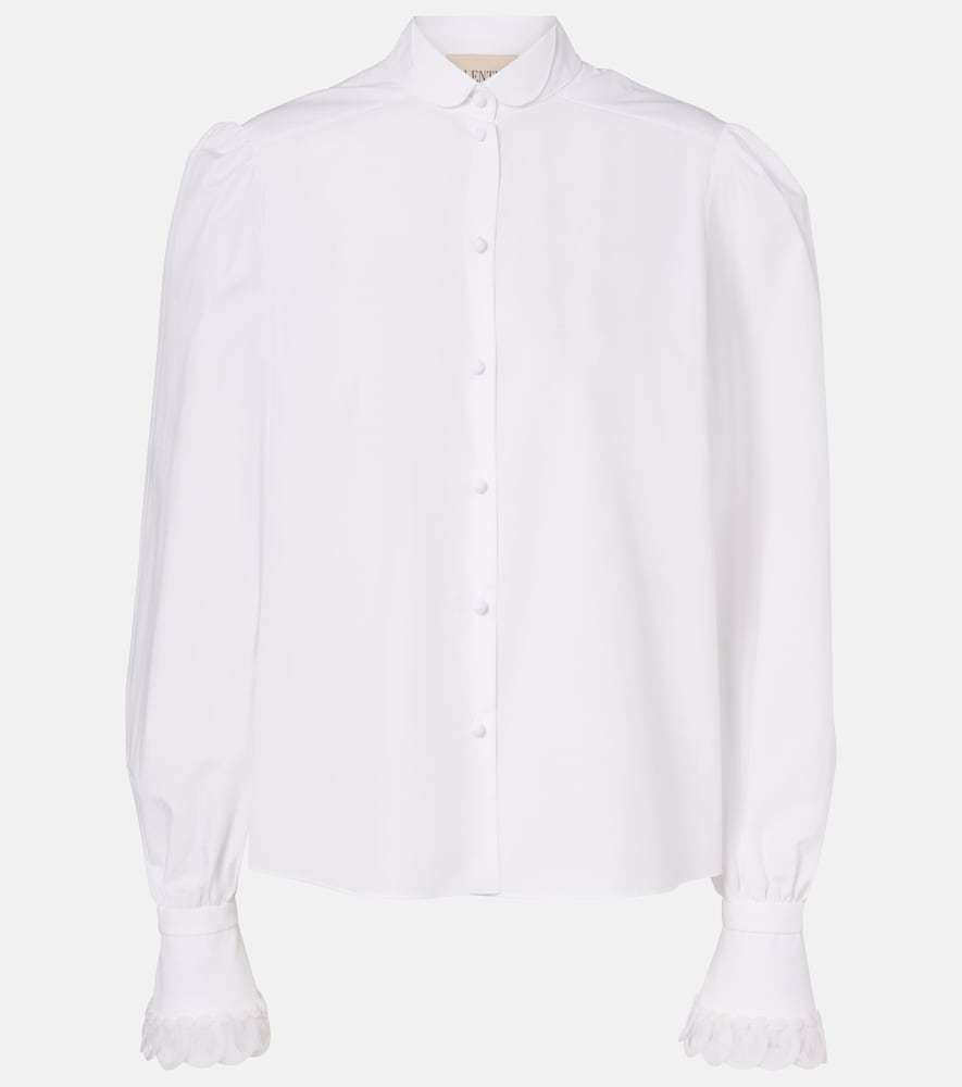 Valentino Embroidered cotton poplin blouse