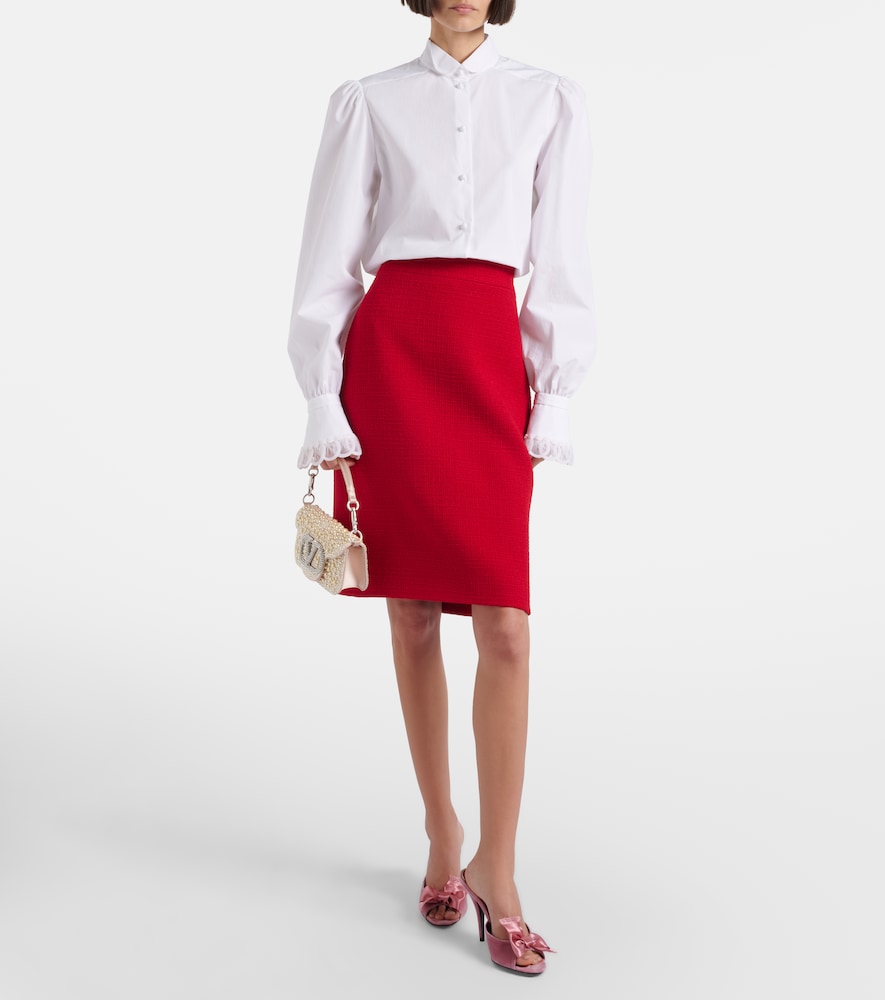  Valentino Valentino Embroidered Cotton Poplin Blouse 