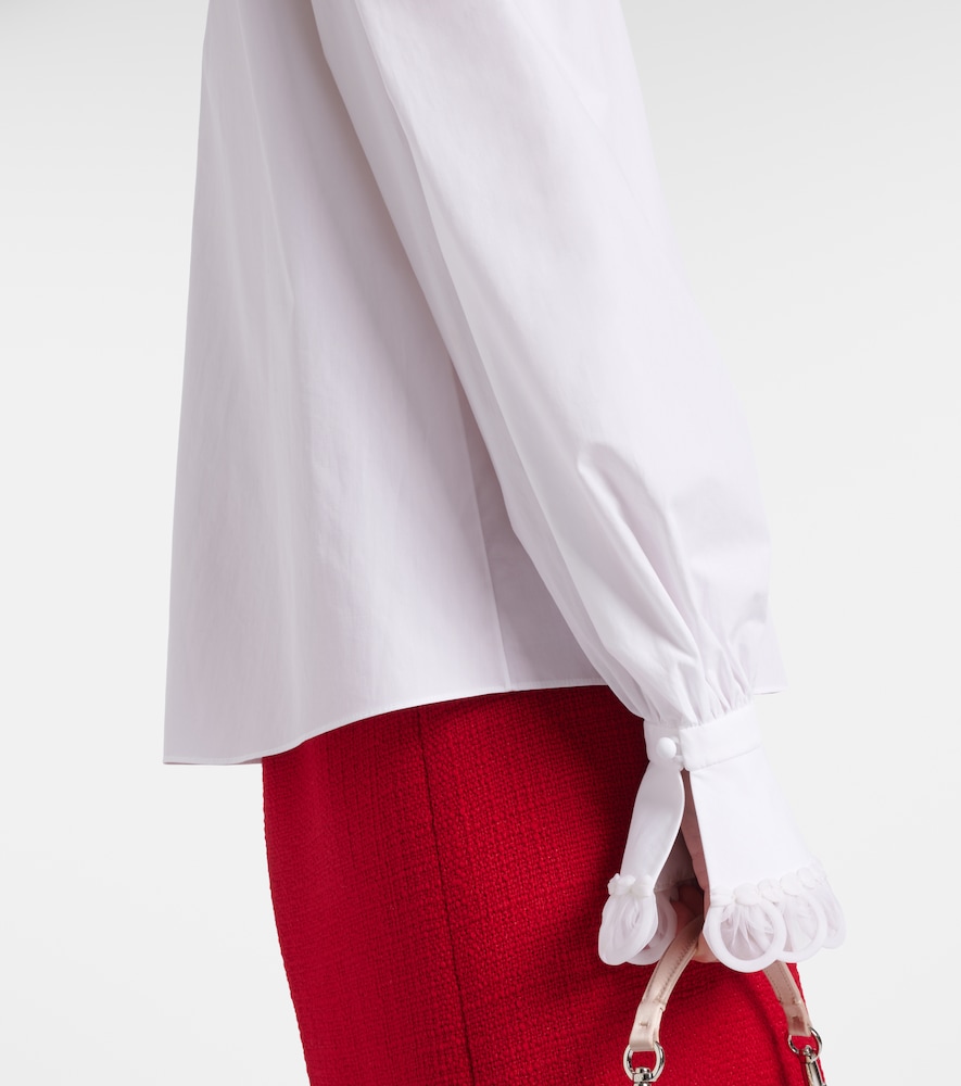  Valentino Valentino Embroidered Cotton Poplin Blouse 