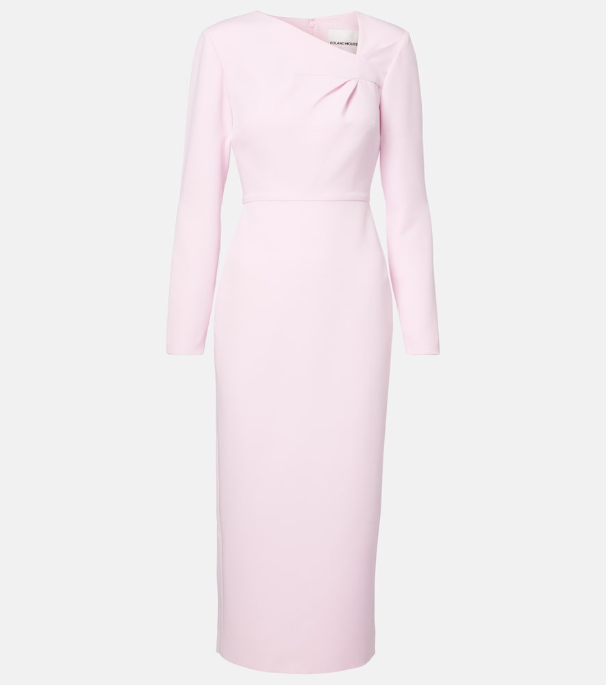 Roland Mouret Asymmetric draped crêpe midi dress