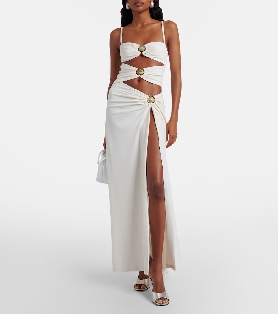 Christopher Esber Mineral Stone cutout jersey maxi dress