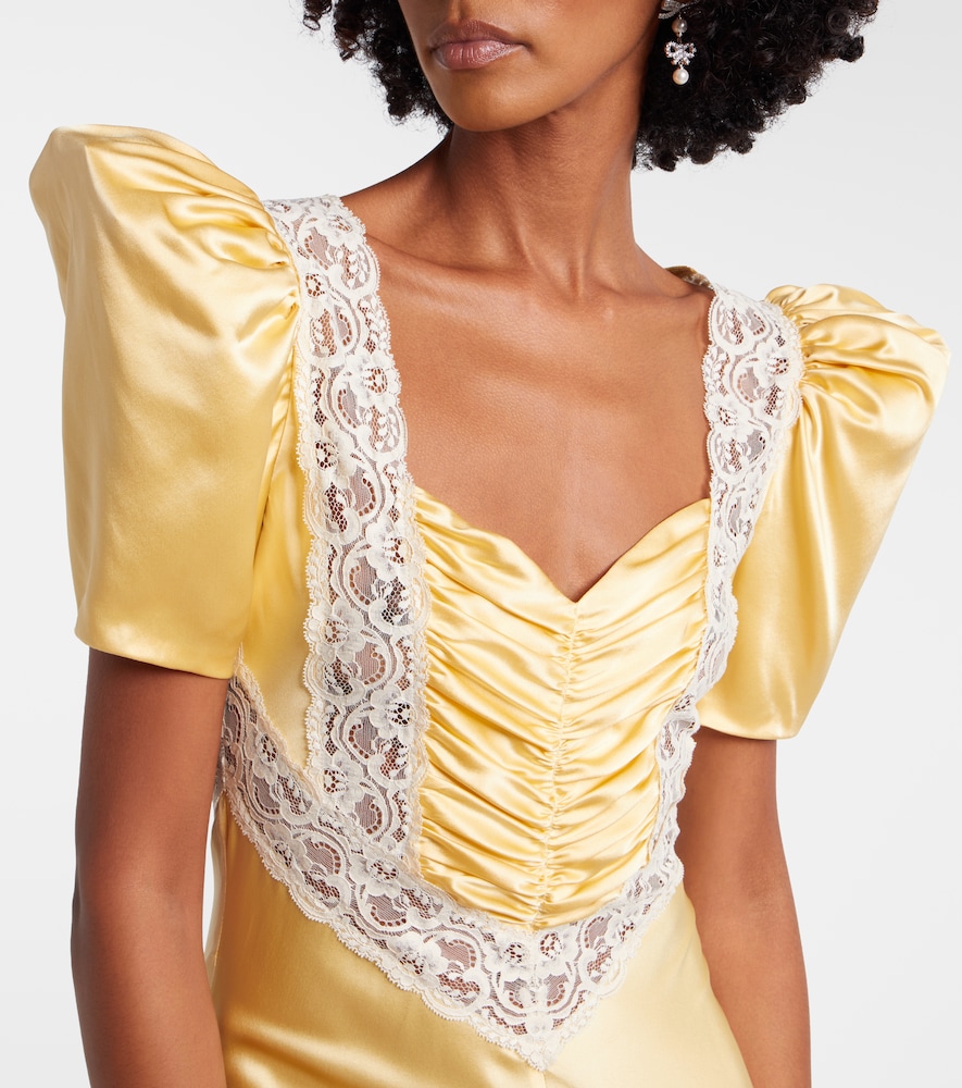  Rodarte Rodarte Maxikleid Aus Seidensatin Mit Spitze 
