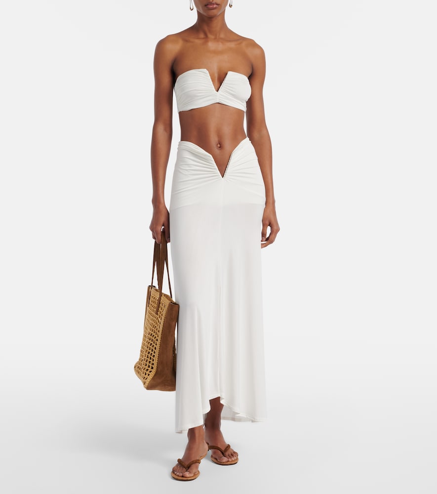 Jade Swim Skyla ruched jersey maxi skirt