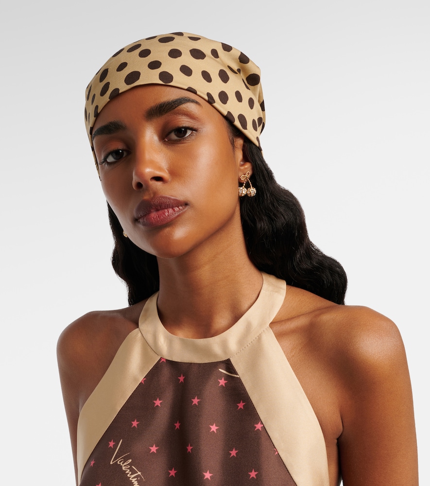 Valentino Polka-dot cotton and silk head wrap