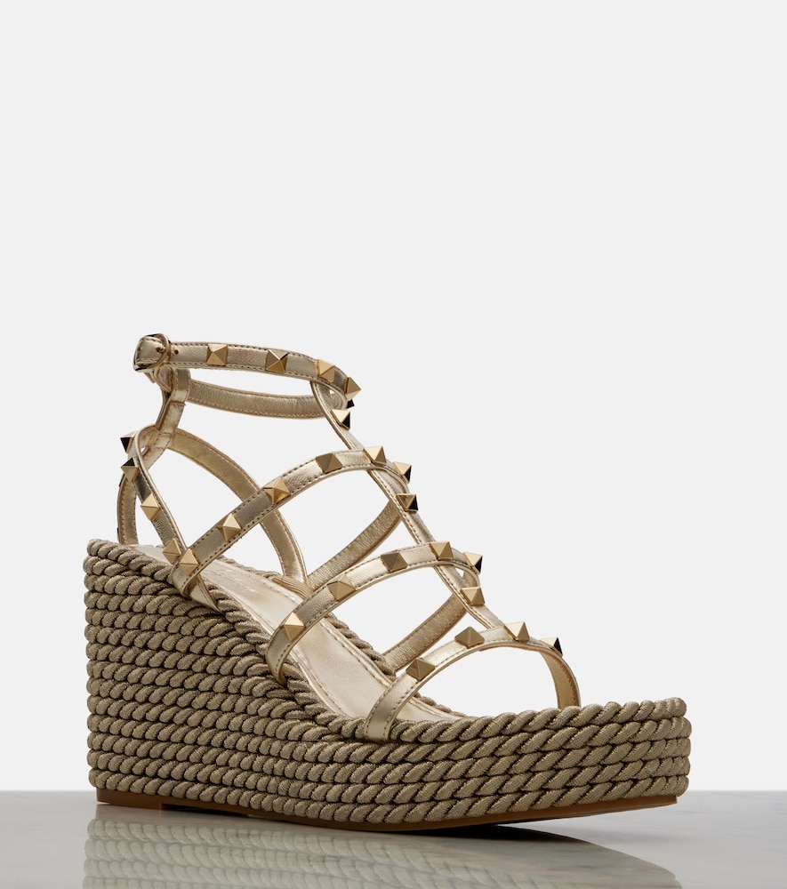  Valentino Garavani Valentino Garavani Espadrille-wedges Rockstud Torchon Aus Leder 