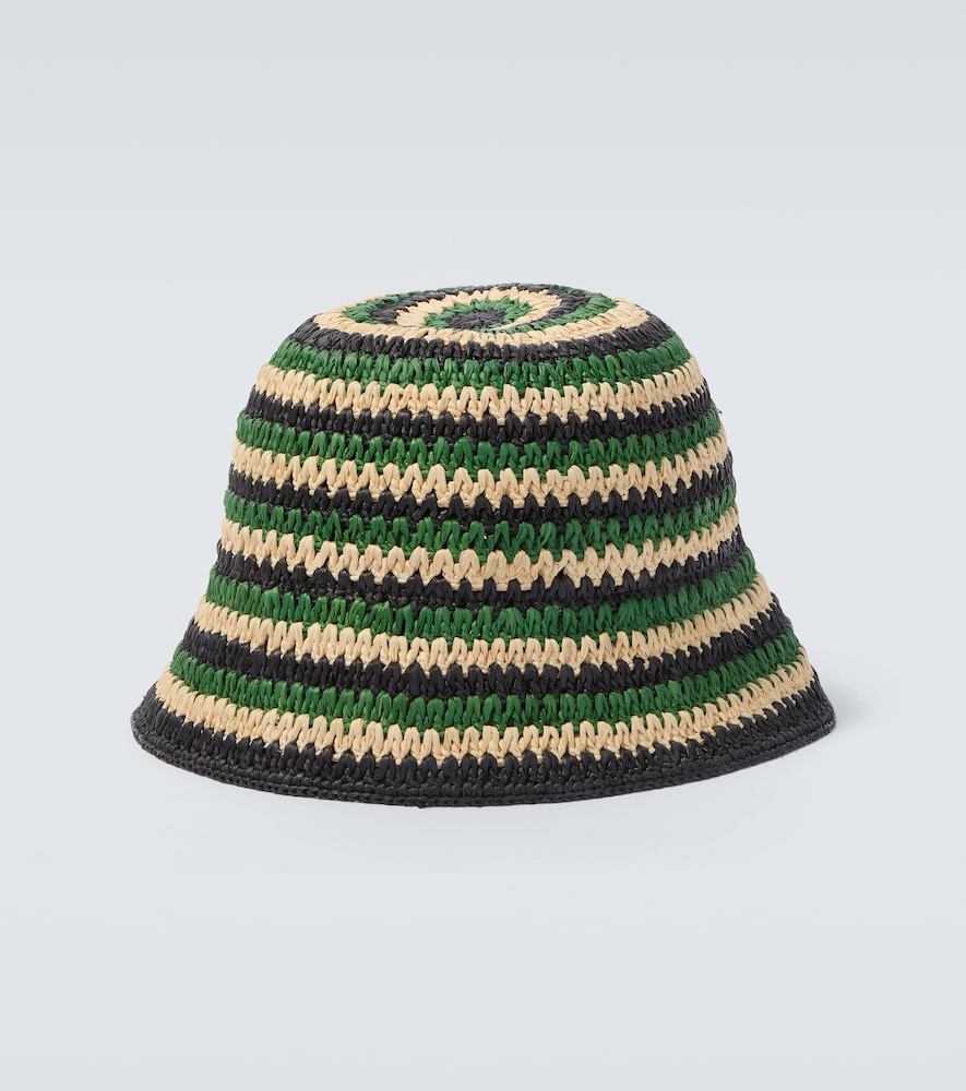  Loewe Loewe Paula's Ibiza Striped Raffia Bucket Hat 