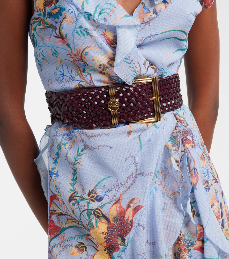 Etro Pegaso woven leather belt