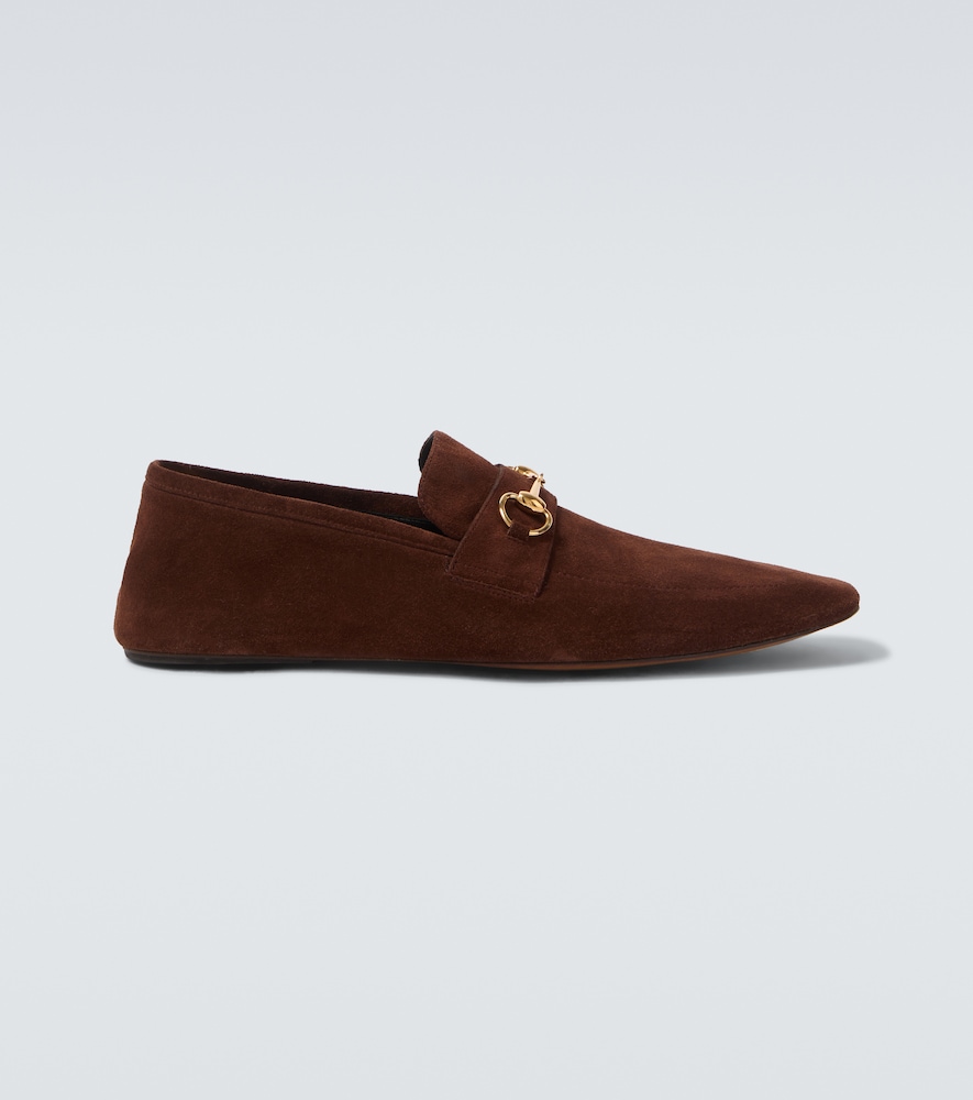 Gucci Uomo Mocassini Ragazzo Horsebit In Suede Marrone Eu Taglia 44- Mytheresa