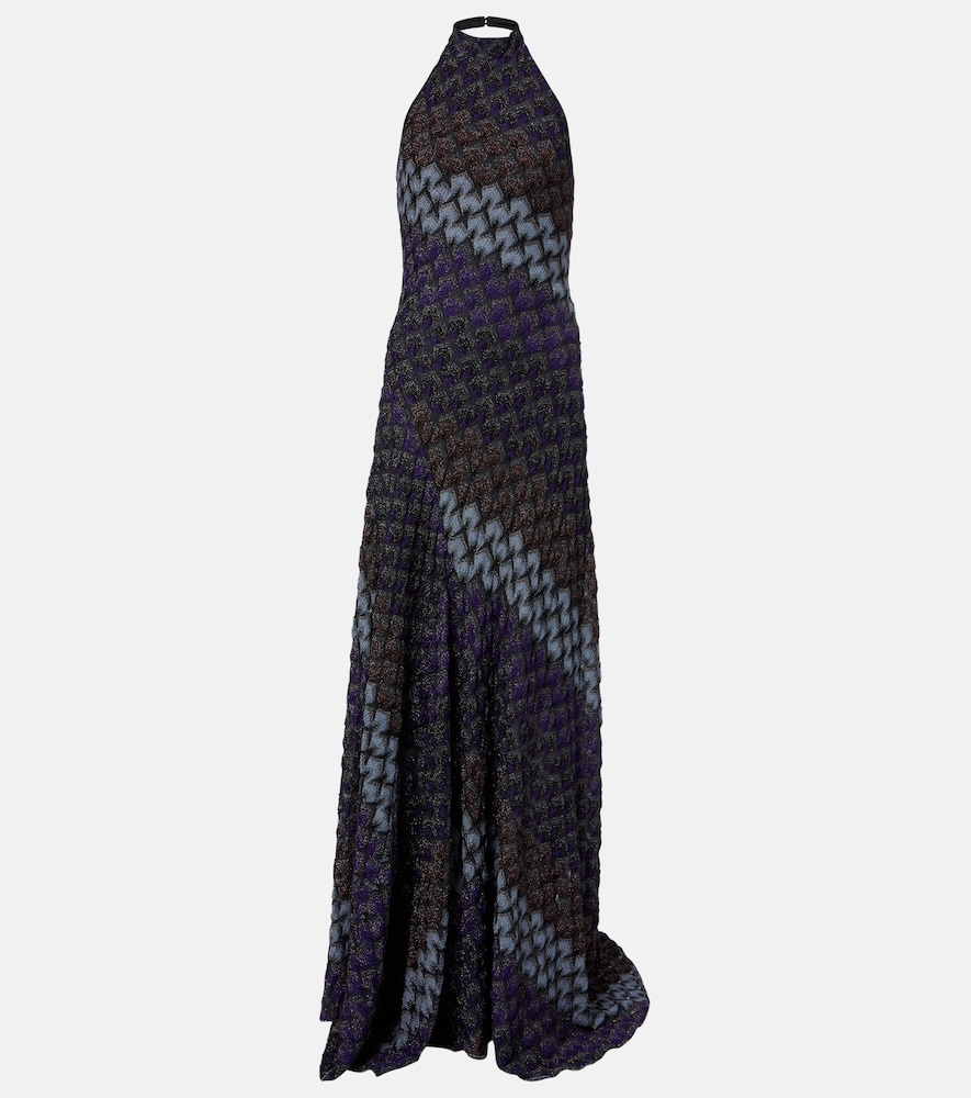 Missoni Women's Multicoloured Halterneck Knitted Lame Gown UK Size 14 - Mytheresa
