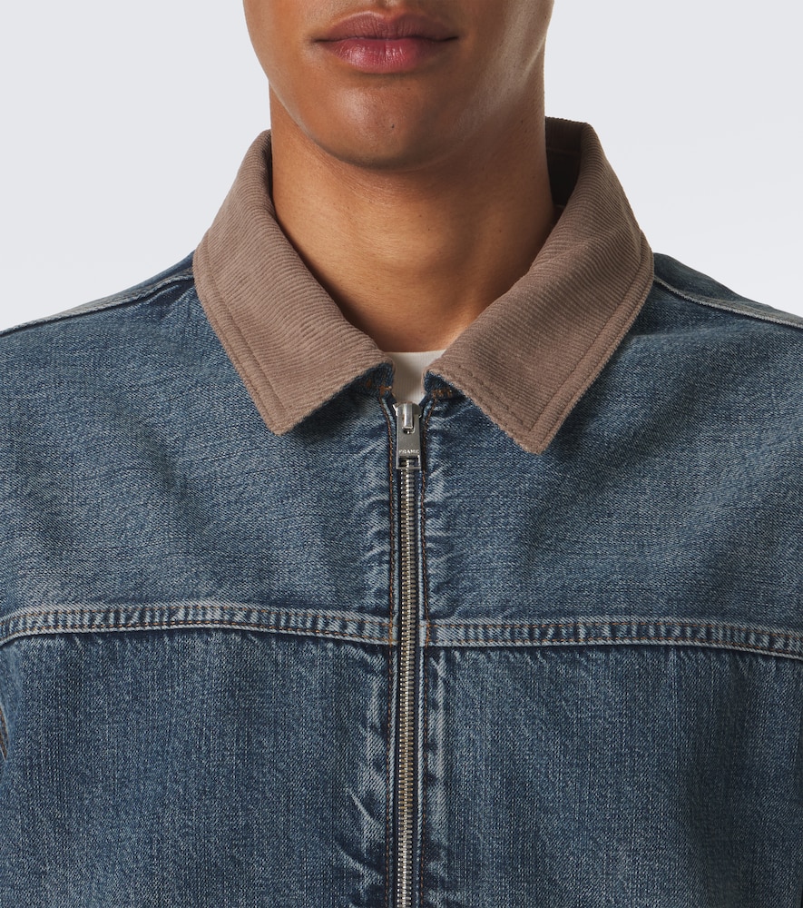 Corduroy-Trimmed Denim Jacket