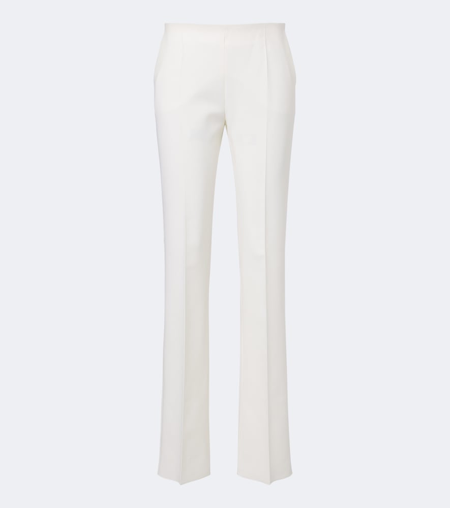 Max Mara Wool-blend Straight Pants In White