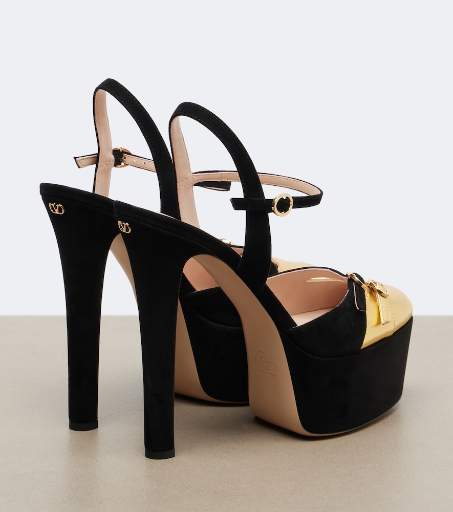 Garavani Crasher Suede And Leather Platform Pumps