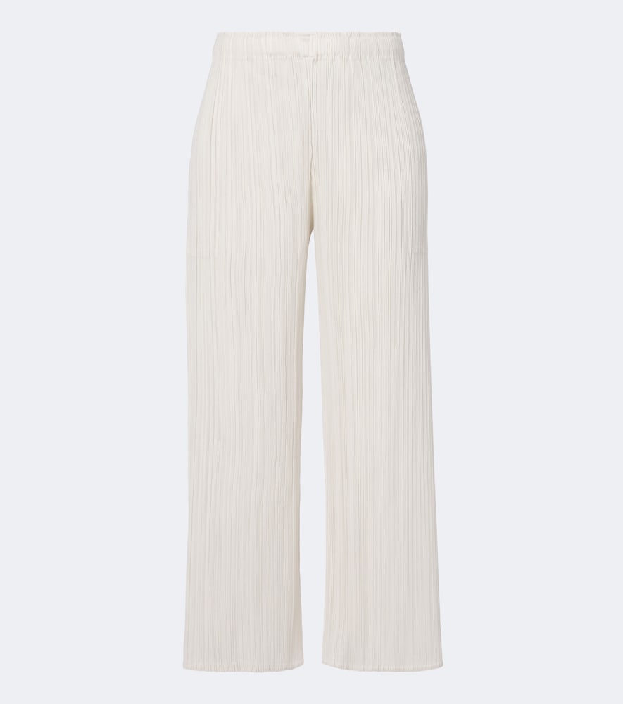 Issey Miyake Monthly Colors: August Pleated Wide-leg Pants In White