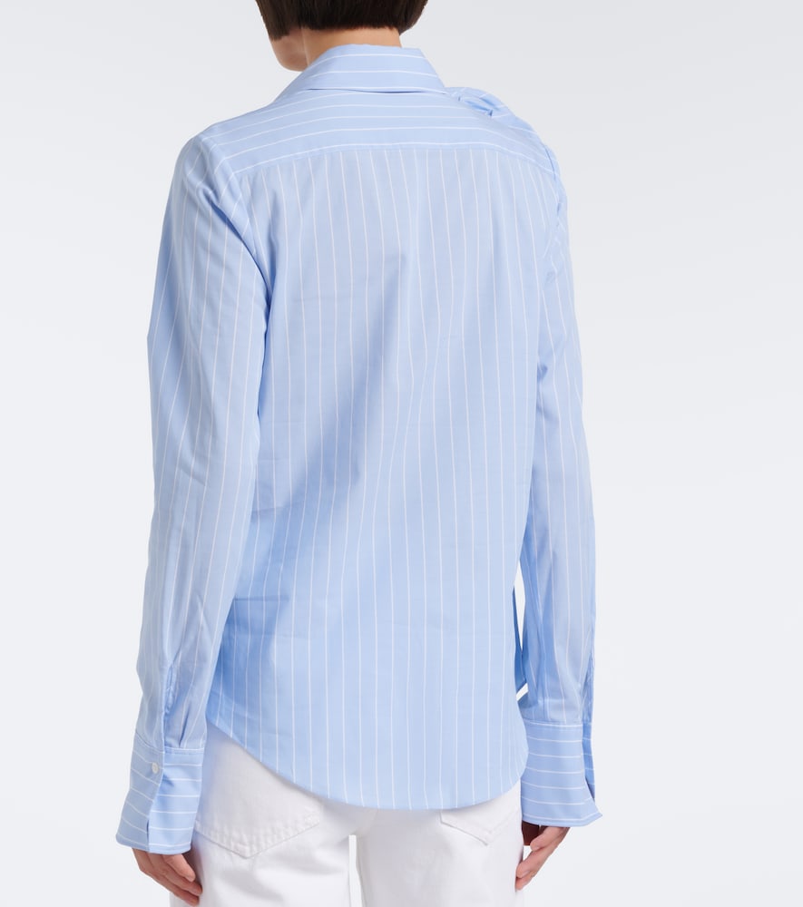 Striped Power Floral-Appliqué Cotton-Blend Shirt