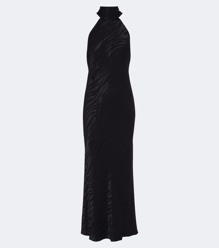 Abito midi Maura in raso jacquard
