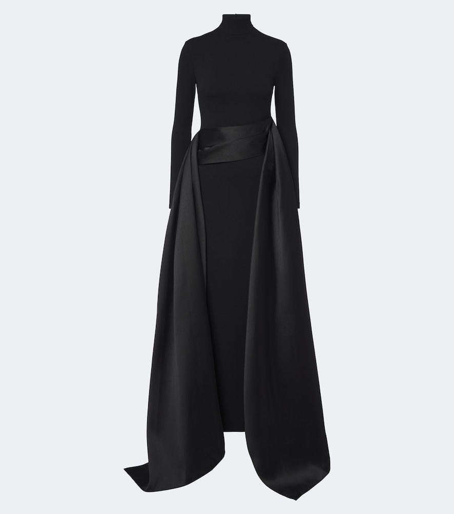 Robe Olivia aus Crêpe mit Satin