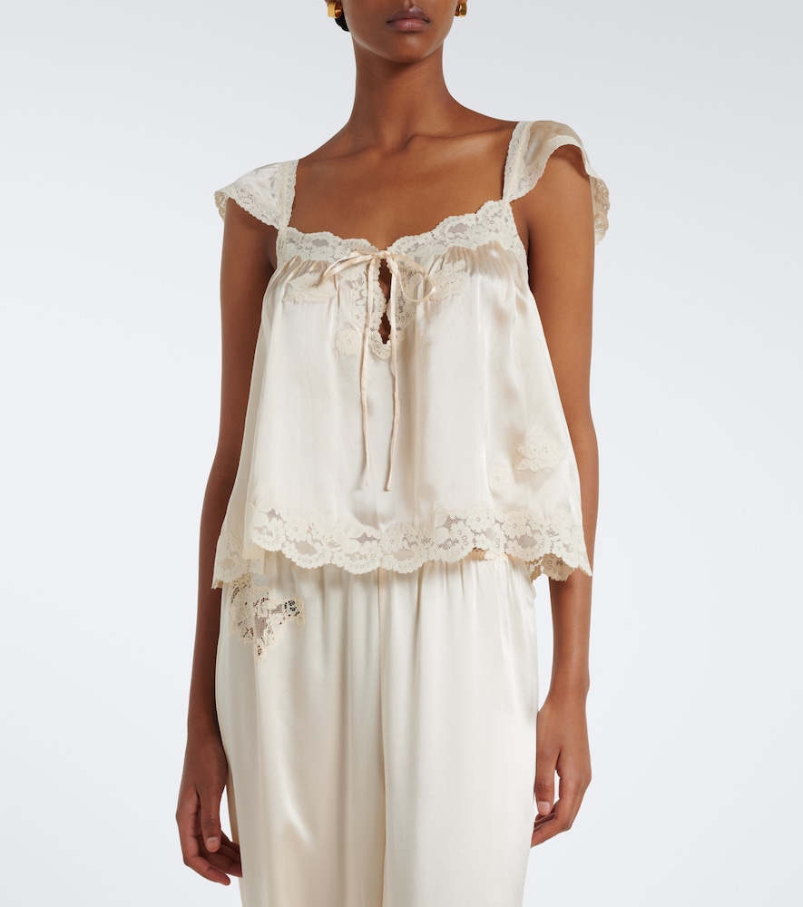 Dôen Rosalee Lace-Trimmed Top