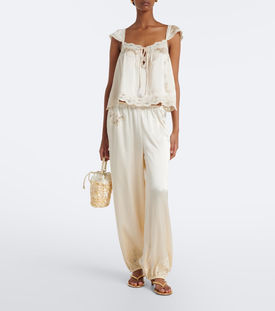 Dôen Rosalee Lace-Trimmed Top