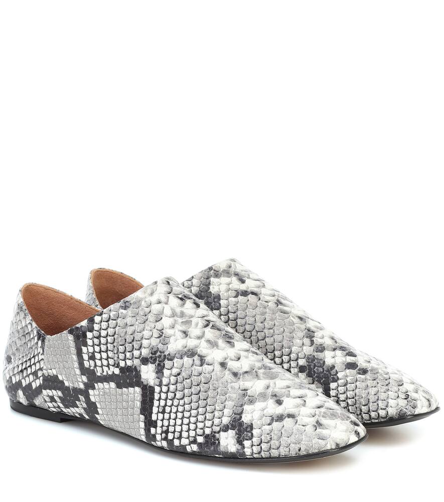 Click to view more detailed imagery on our partner's website Joseph Snake-effect Leather Ballet Flats In Grey